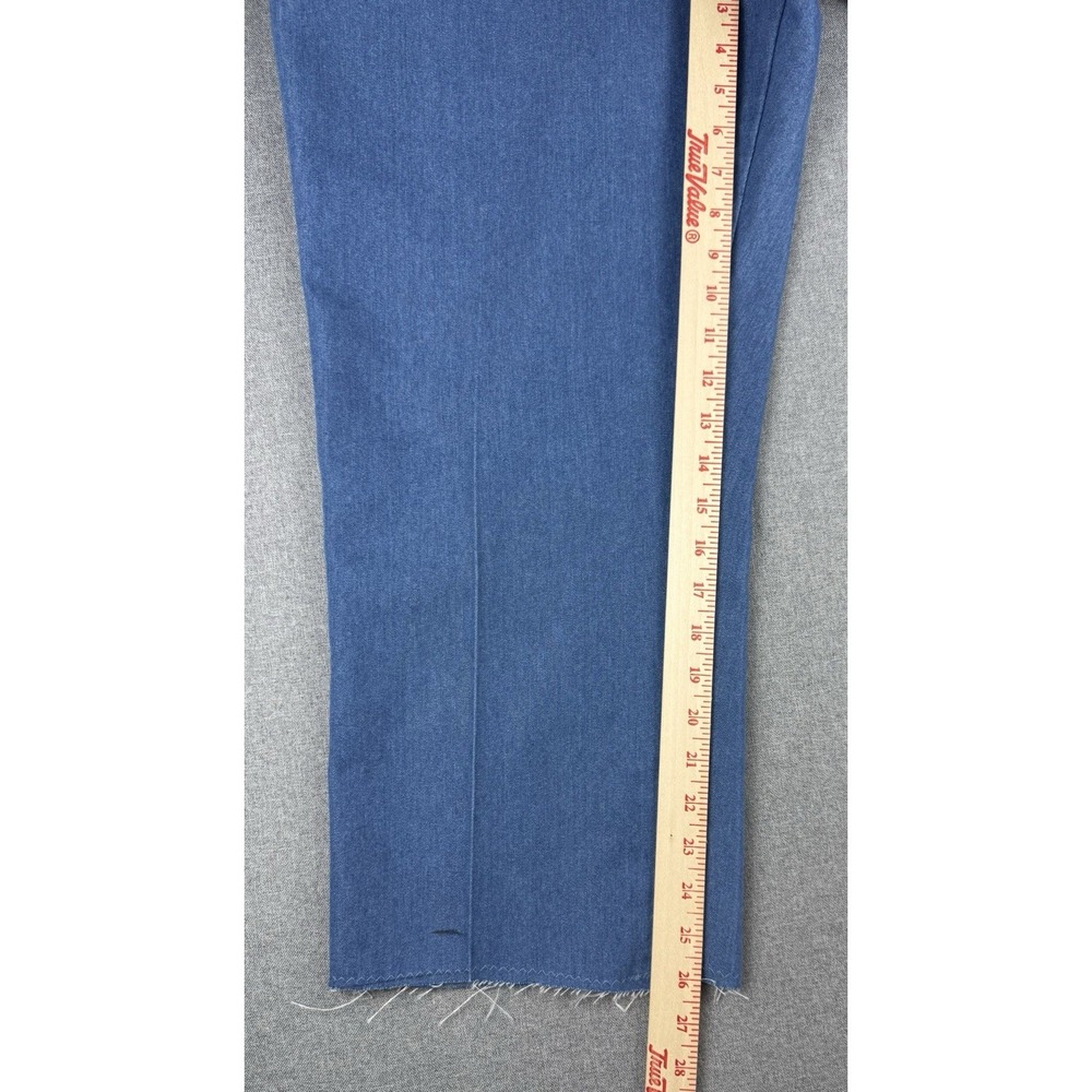 Wrangler Mens 40x29 Regular Fit Blue Denim Jeans Cut Off Raw Hem Made in USA - Picture 8 of 9
